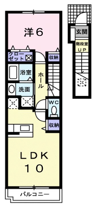 福山市北吉津町のアパートの間取り