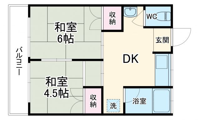 犬山市大字犬山のアパートの間取り