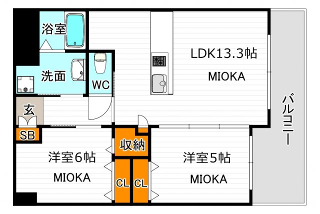 シャンピア西田辺の間取り