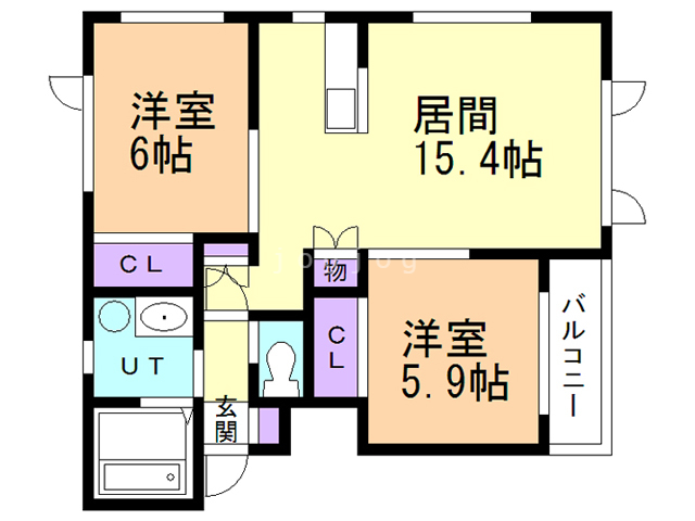 苫小牧市住吉町のアパートの間取り