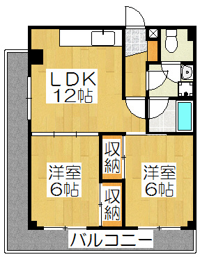 京都市山科区竹鼻地蔵寺南町のマンションの間取り