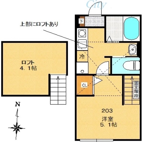 八王子市大塚のアパートの間取り