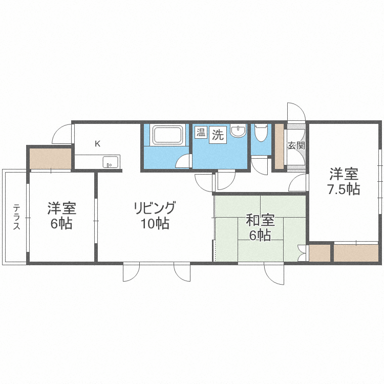 エルポート月寒東の間取り