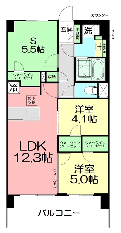 茅ヶ崎市十間坂のマンションの間取り