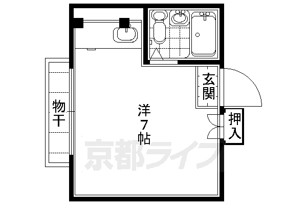 【京都市東山区西海子町のアパートの間取り】