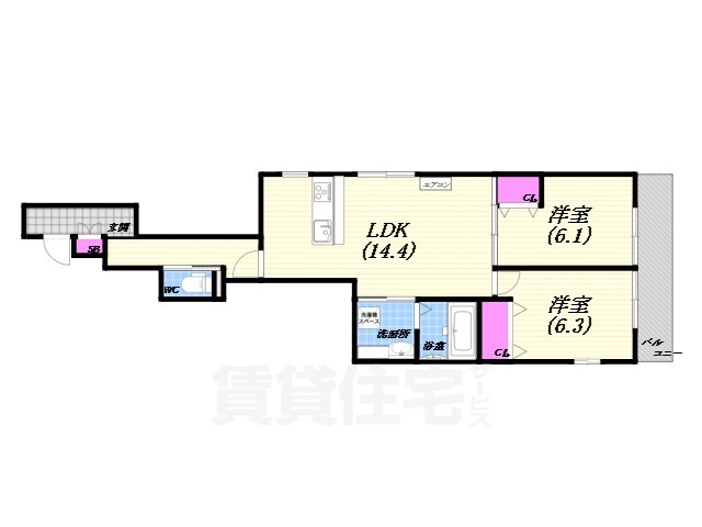 リバーサイド夙川東の間取り