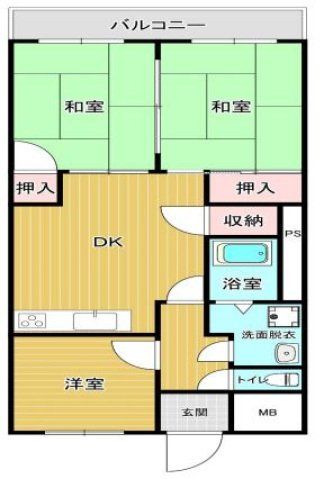 【八尾市荘内町のマンションの間取り】