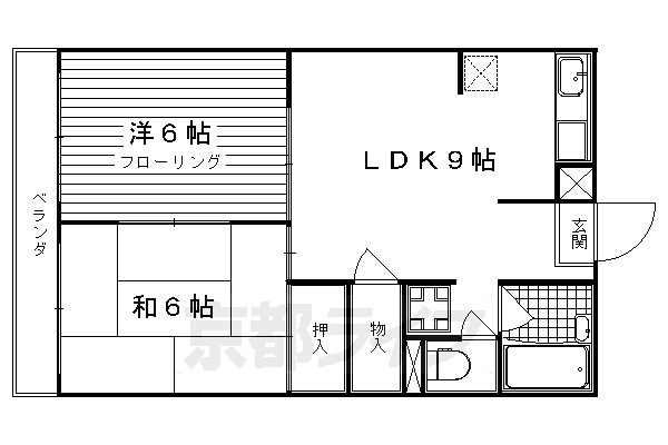 京都市右京区西院春栄町のマンションの間取り