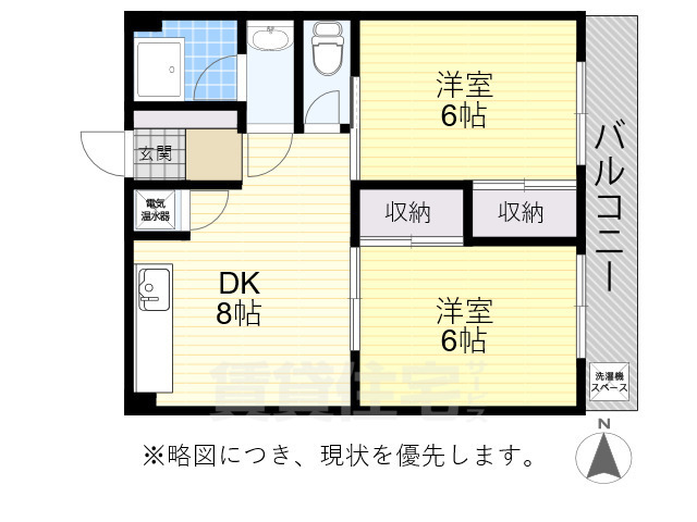 名古屋市熱田区高蔵町のマンションの間取り