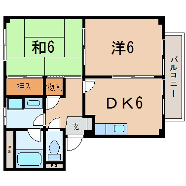 守山市岡町のアパートの間取り