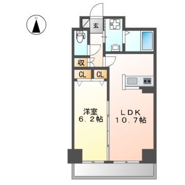 名古屋市中村区太閤通のマンションの間取り