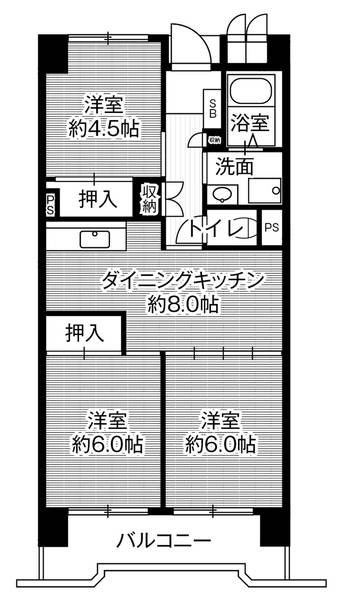 ビレッジハウス笠寺タワー1号棟の間取り