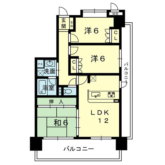 サーパス平成　402号の間取り