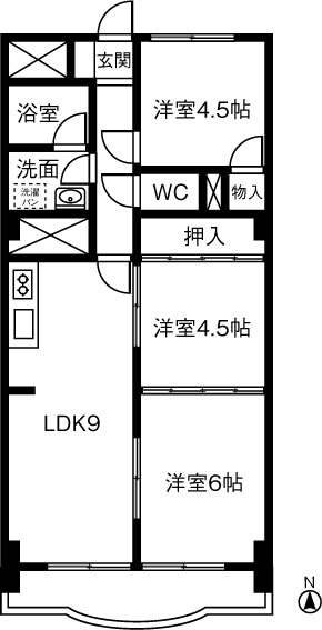 ロイヤルパレス北園の間取り