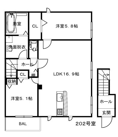 Deo Tezukayamaの間取り