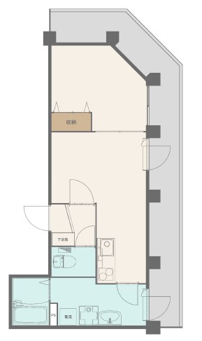 神戸市中央区磯上通のマンションの間取り