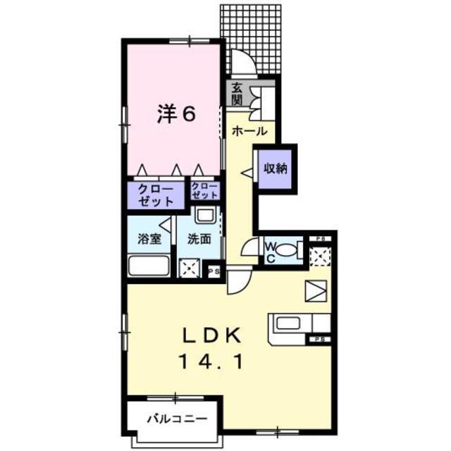 菊池郡菊陽町大字津久礼のアパートの間取り