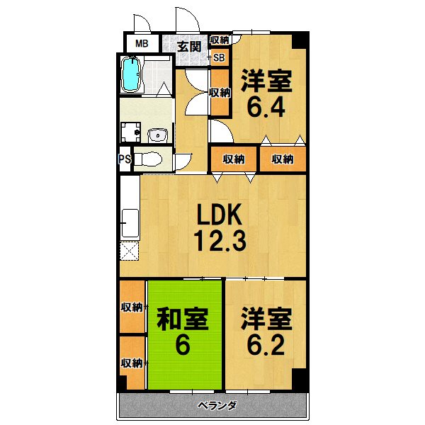 マンション稔の間取り