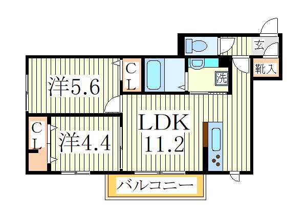 【柏市大室のアパートの間取り】