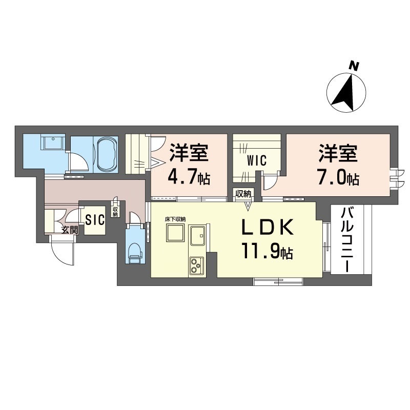 エクラージュ産盟の間取り