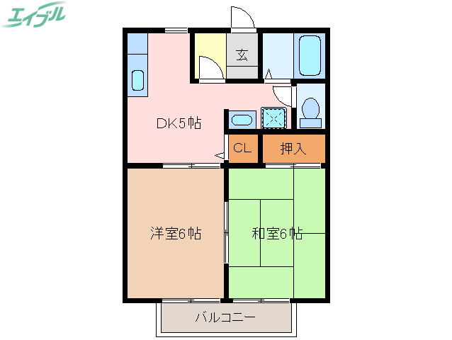 光ヶ丘コーポ北山Ｂの間取り