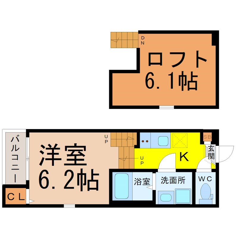 名古屋市守山区八反のアパートの間取り