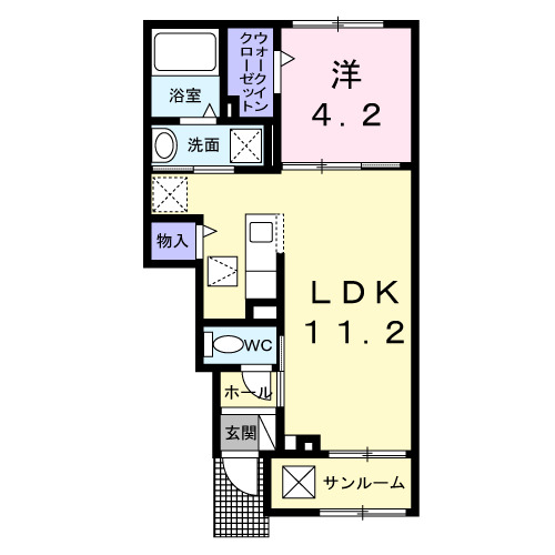 シャンテ　アルルの間取り