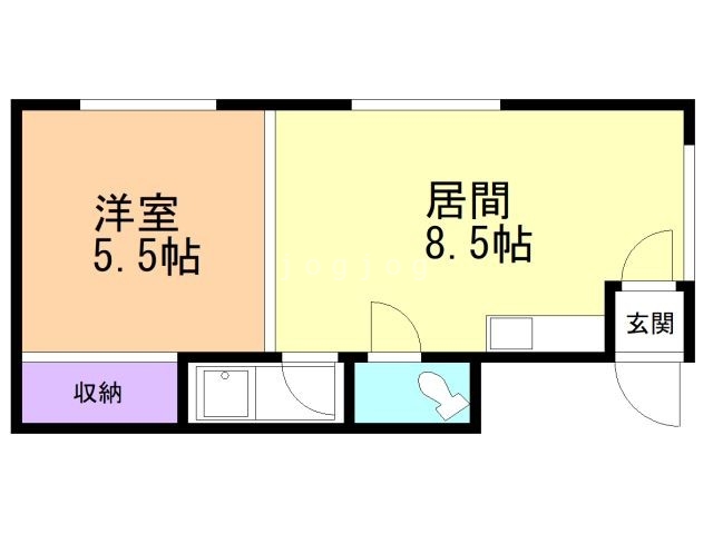 札幌市北区新川五条のアパートの間取り