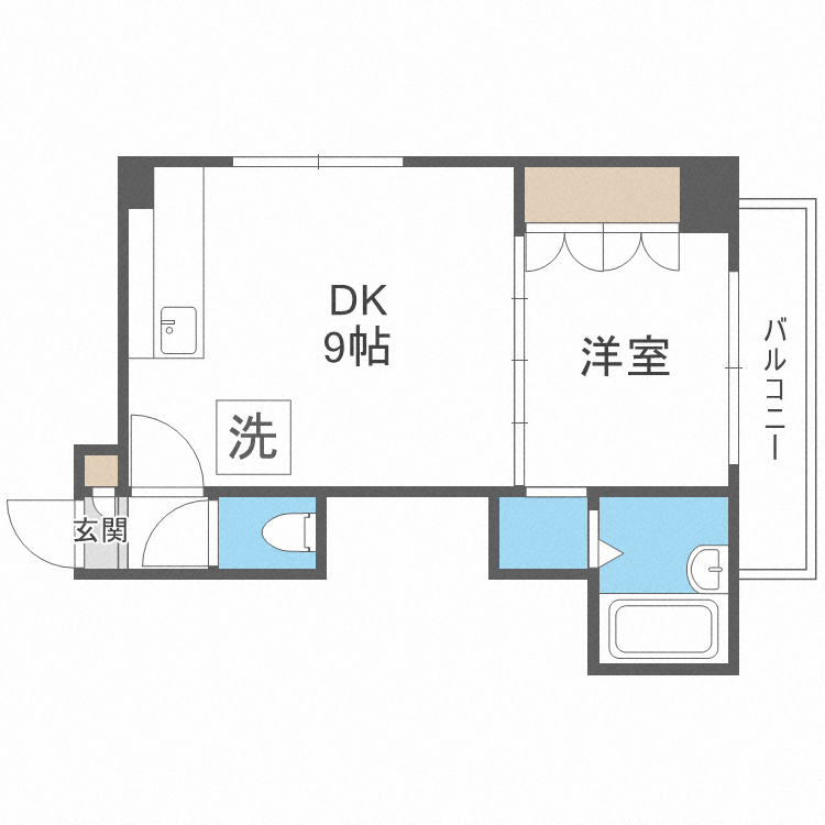 札幌市中央区南五条西のマンションの間取り