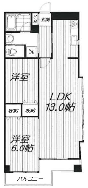 品川区南大井のマンションの間取り