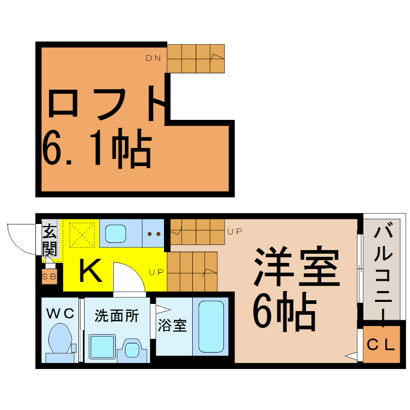 名古屋市東区黒門町のアパートの間取り