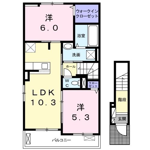 秩父市上影森のアパートの間取り