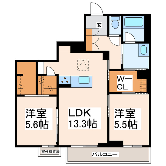 熊本市中央区萩原町のマンションの間取り