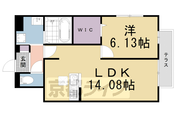 京都市上京区下之町のアパートの間取り