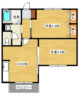 広島市安佐南区山本のアパートの間取り