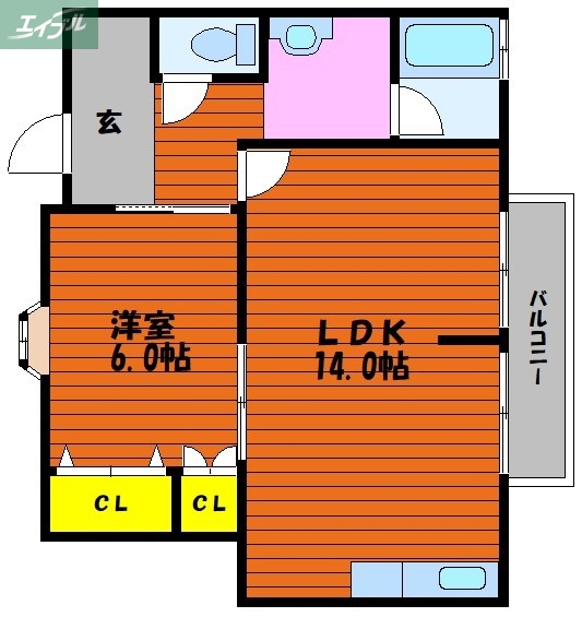 メゾン桜2号棟の間取り