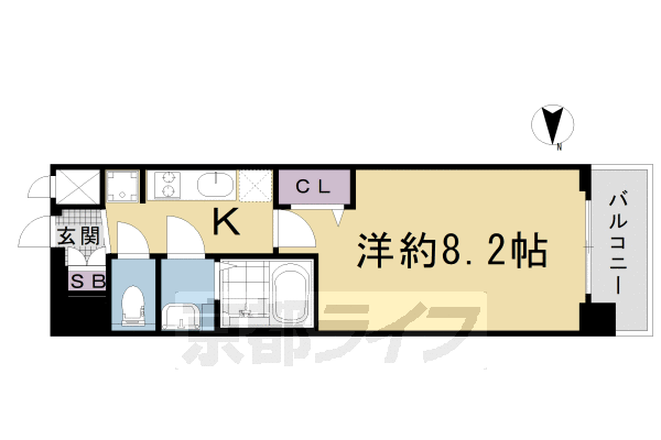 京都市南区東九条宇賀辺町のアパートの間取り