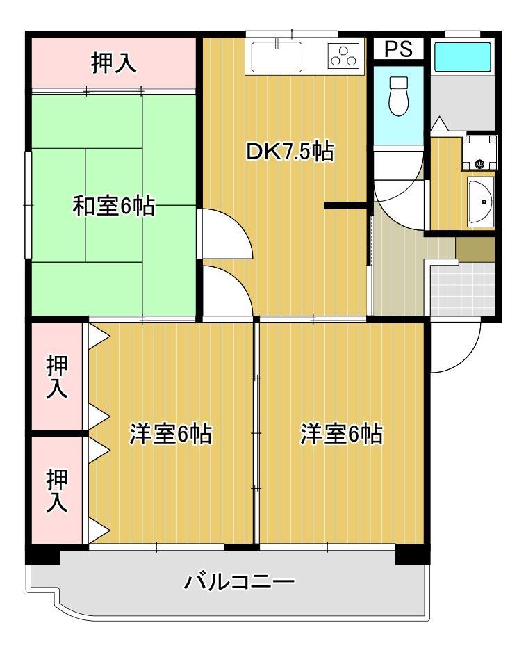 鹿児島市小松原のマンションの間取り