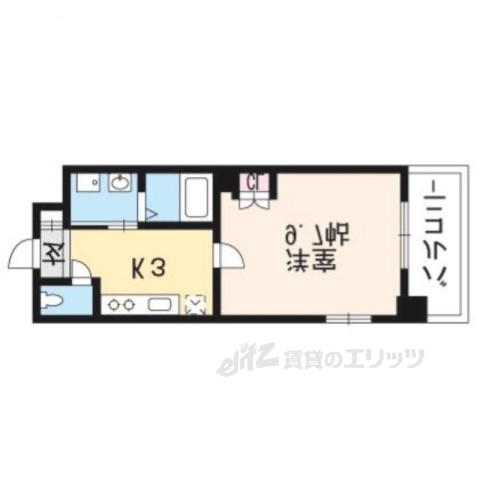 【京都市右京区太秦開日町のマンションの間取り】