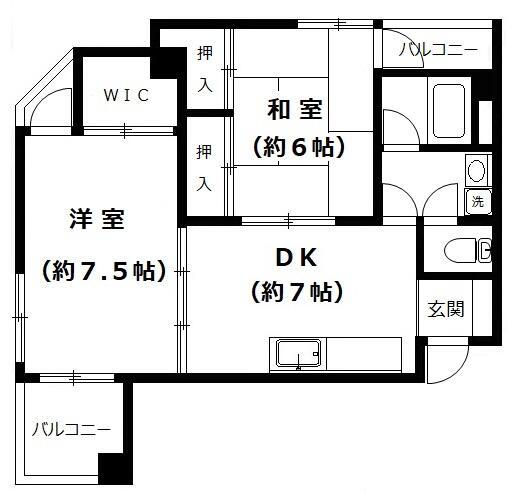 世田谷区上用賀のマンションの間取り