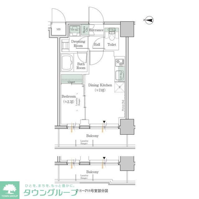 江東区亀戸のマンションの間取り