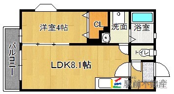 大野城市紫台のアパートの間取り