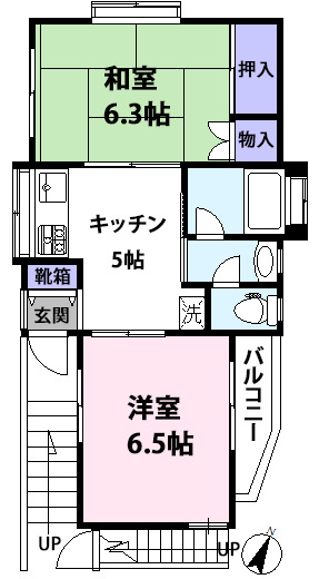 大田区東蒲田のアパートの間取り