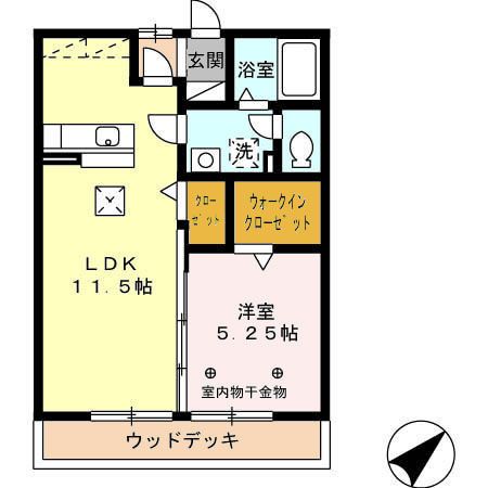静岡県静岡市清水区押切（アパート）の賃貸物件の間取り