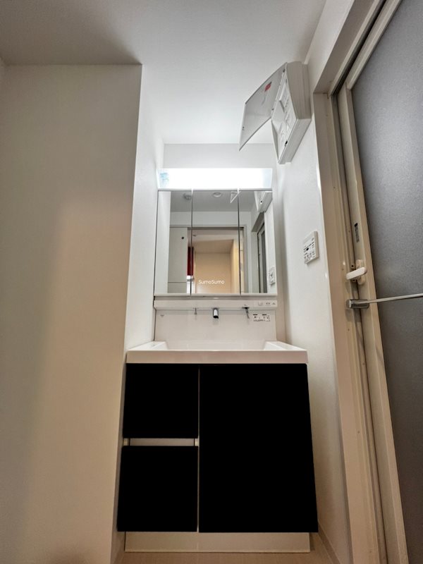 洗面設備　スペースが確保できる洗面所です