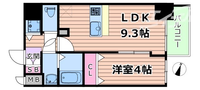 ＪＲ東海道本線 塚本駅 徒歩8分 9階建 築2年の間取り写真