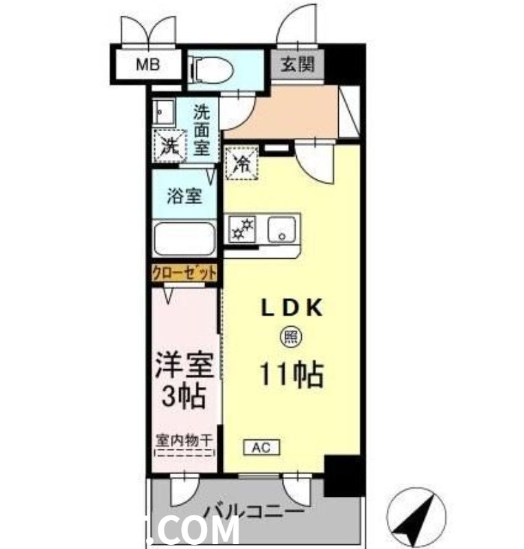 地下鉄空港線 祇園駅 徒歩5分 8階建 築4年の間取り写真