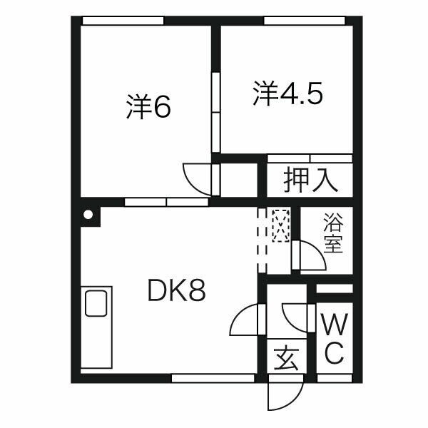 地下鉄東豊線 元町駅 徒歩13分 2階建 築47年の間取り写真