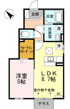 知立市牛田のアパートの間取り