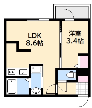 広島市西区南観音のマンションの間取り